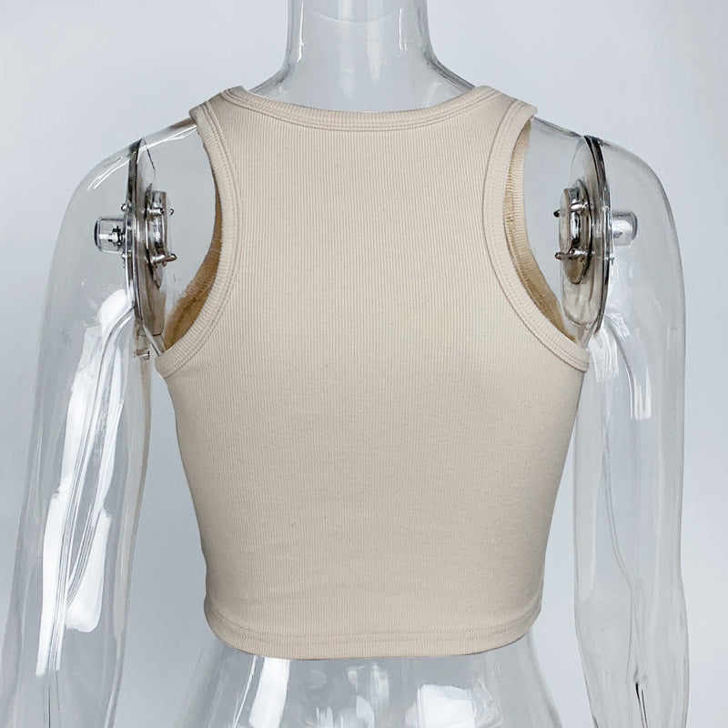 Sports Casual Short Sleeveless Top Women Summer Arrival Tight I Shaped Vest