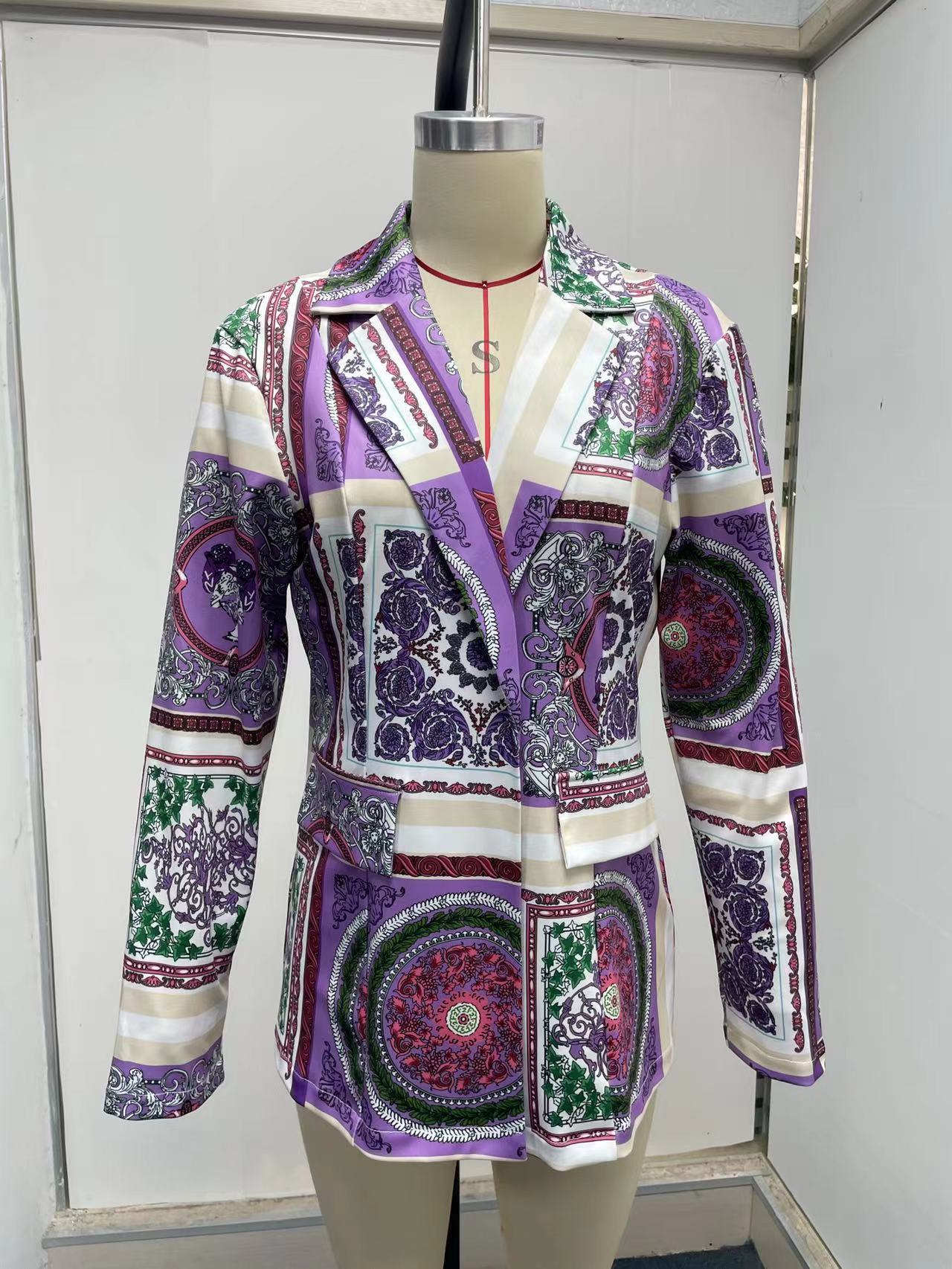 New Autumn Winter Long Sleeve Sexy Print Small Blazer