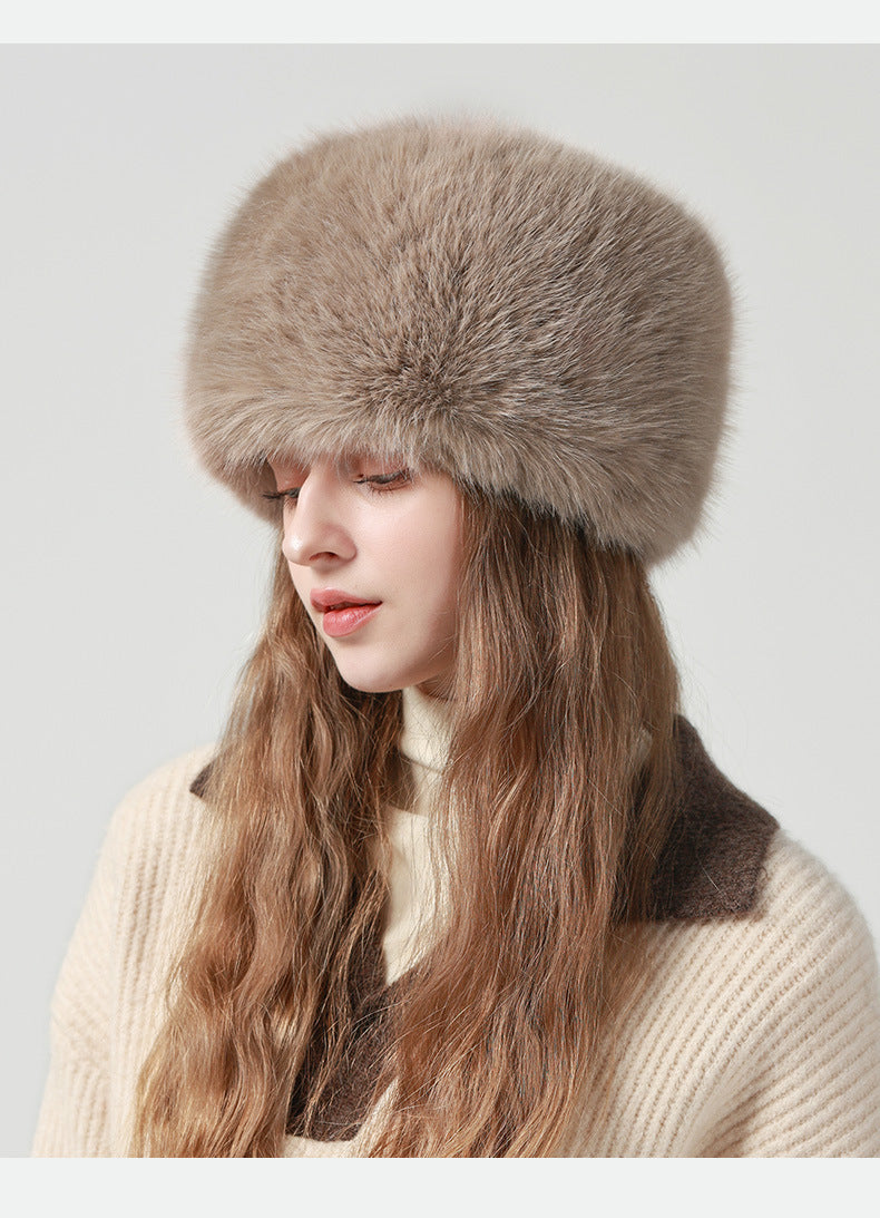 Hat Women Autumn Winter Cotton Padded Cap Warm Face Showing Little Wild Ear Protection t Bucket Plush Bucket Hat