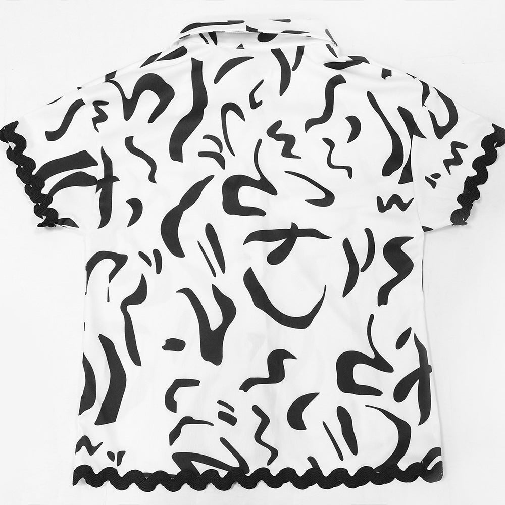 Printing Two Piece Sets Casual Short Summer Women