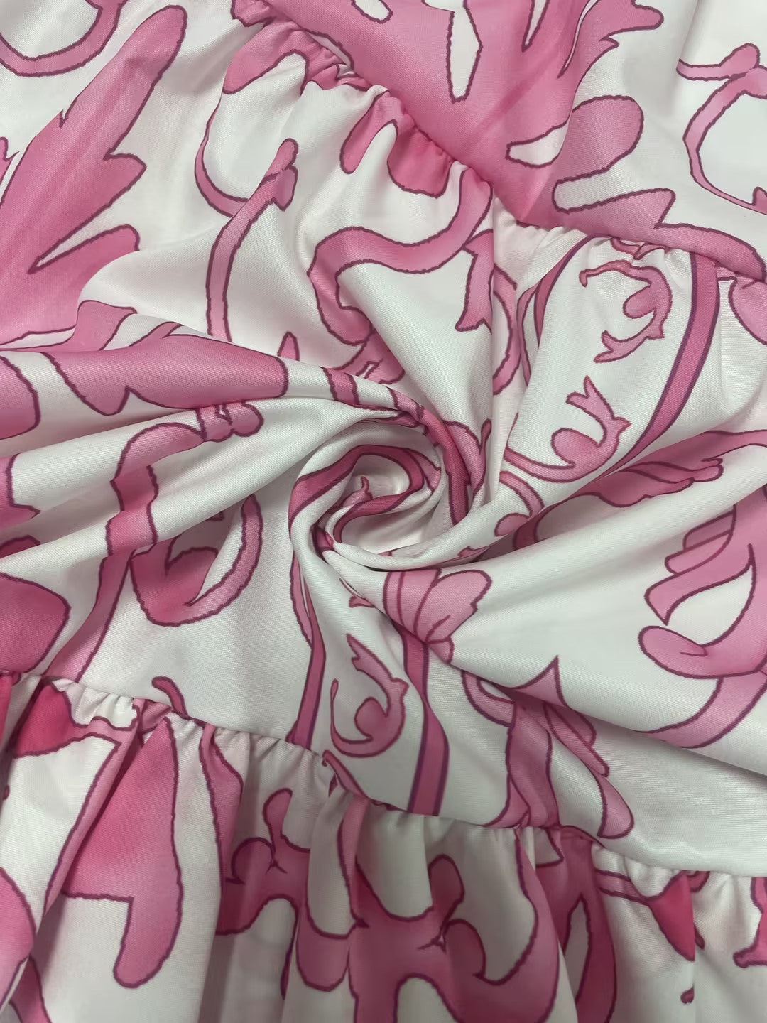 Women Clothing Elegant Padded Shoulder Flying Sleeves Printed Large Dress Maxi Dress