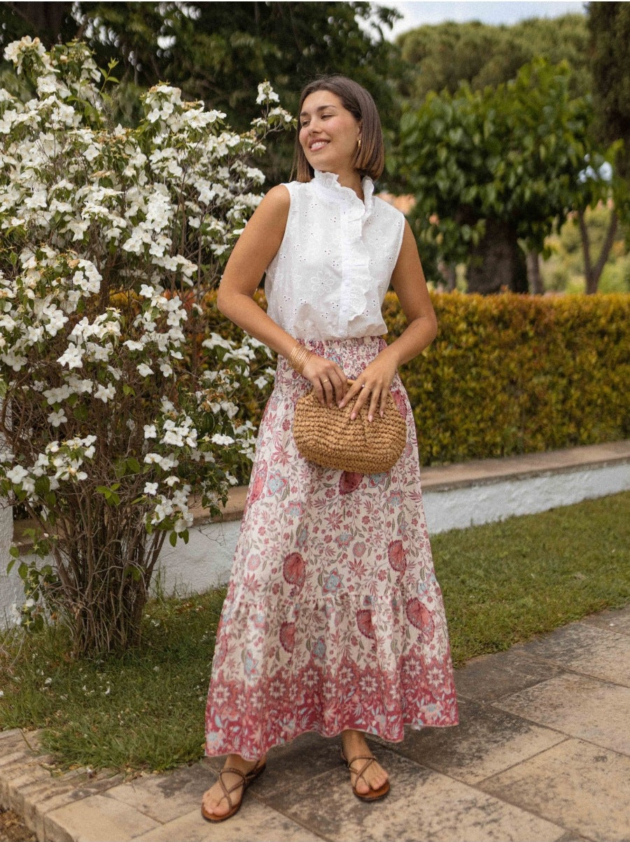 Summer Skirt Bohemian Print Holiday Big Hem Skirt Women