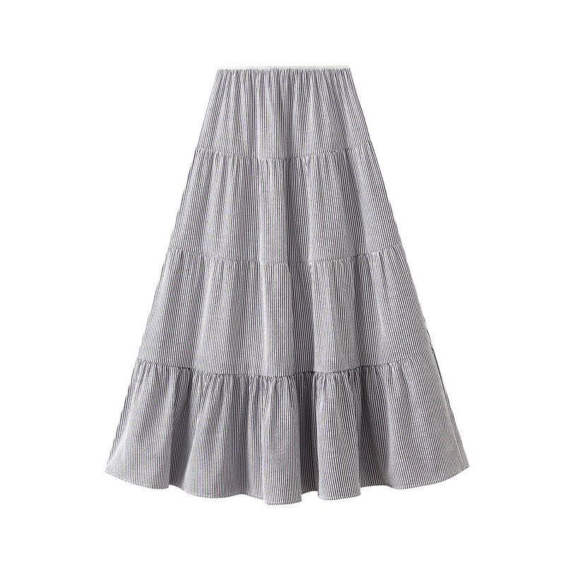 Sweet Tiered Dress Spring Summer A line Skirt Clear Sense Slimming High Waist Umbrella Skirt Large Swing Skirt