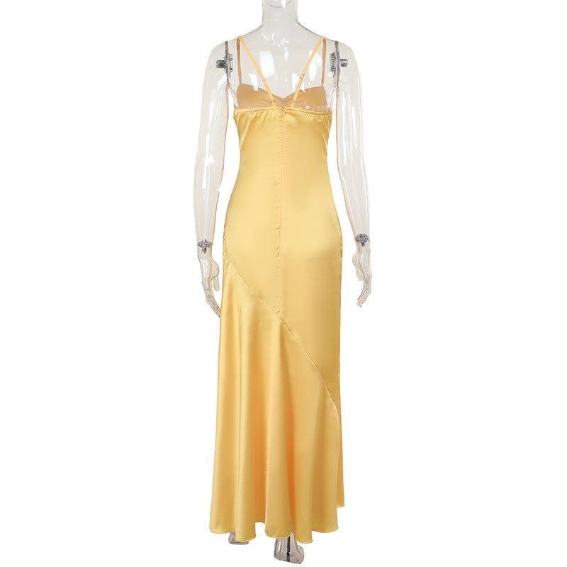 Autumn Socialite Camisole Dress Split Slimming Maxi Dress for Women