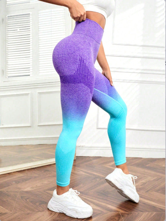 Sexy Seamless Knitted Yoga Pants Fitness High Top Sports Stretch Hip Lift Leggings