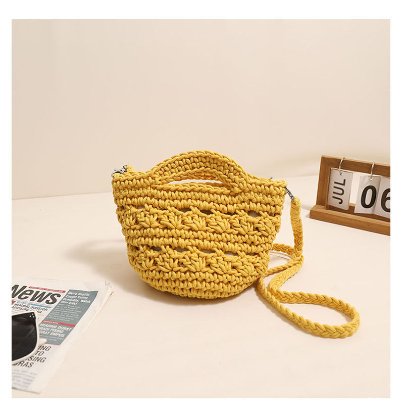 Crossbody Cotton Thread Woven Bag All Matching Hollow Out Cutout Straw Bag Vacation Beach Bag Partysu Women Bag