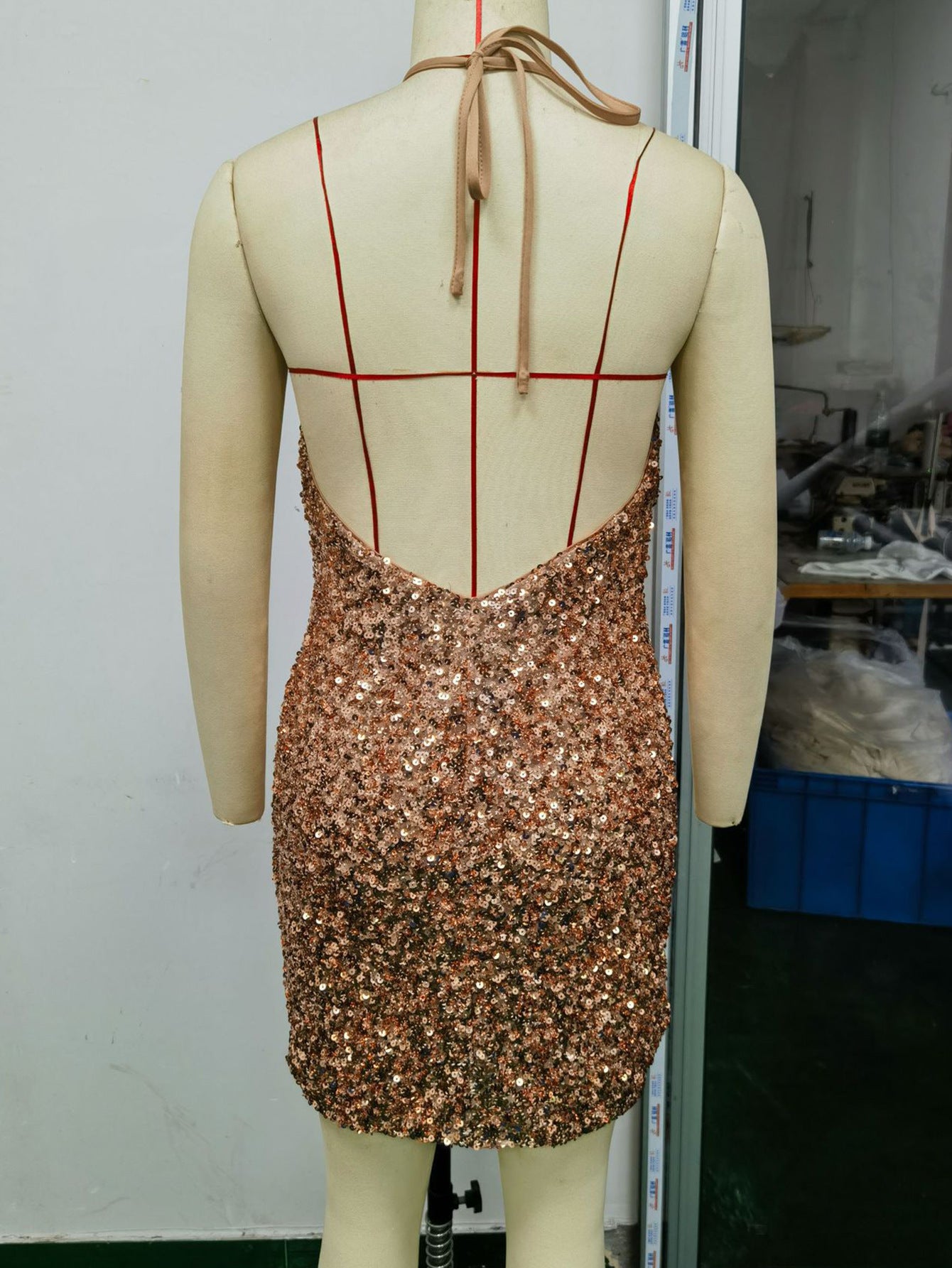 Sexy Backless Sequ Dress Women Clothing Birthday Party Dress