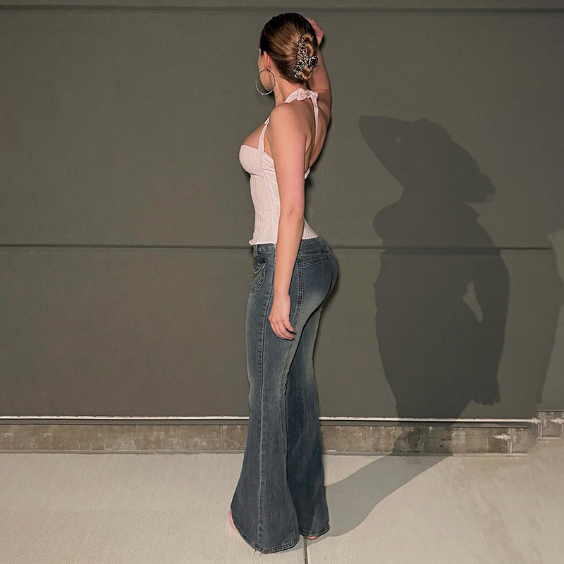 Street Sexy Retro Stretch Bootcut Trousers Retro Slim Spring Summer Jeans Women Trousers Delivery