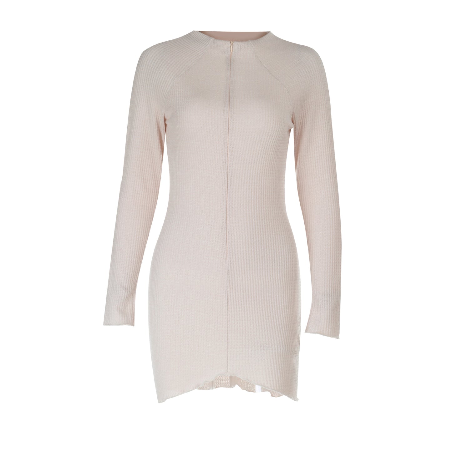 Autumn Winter Short Dress Women Sexy Slim Fit Zipper Solid Color Dress