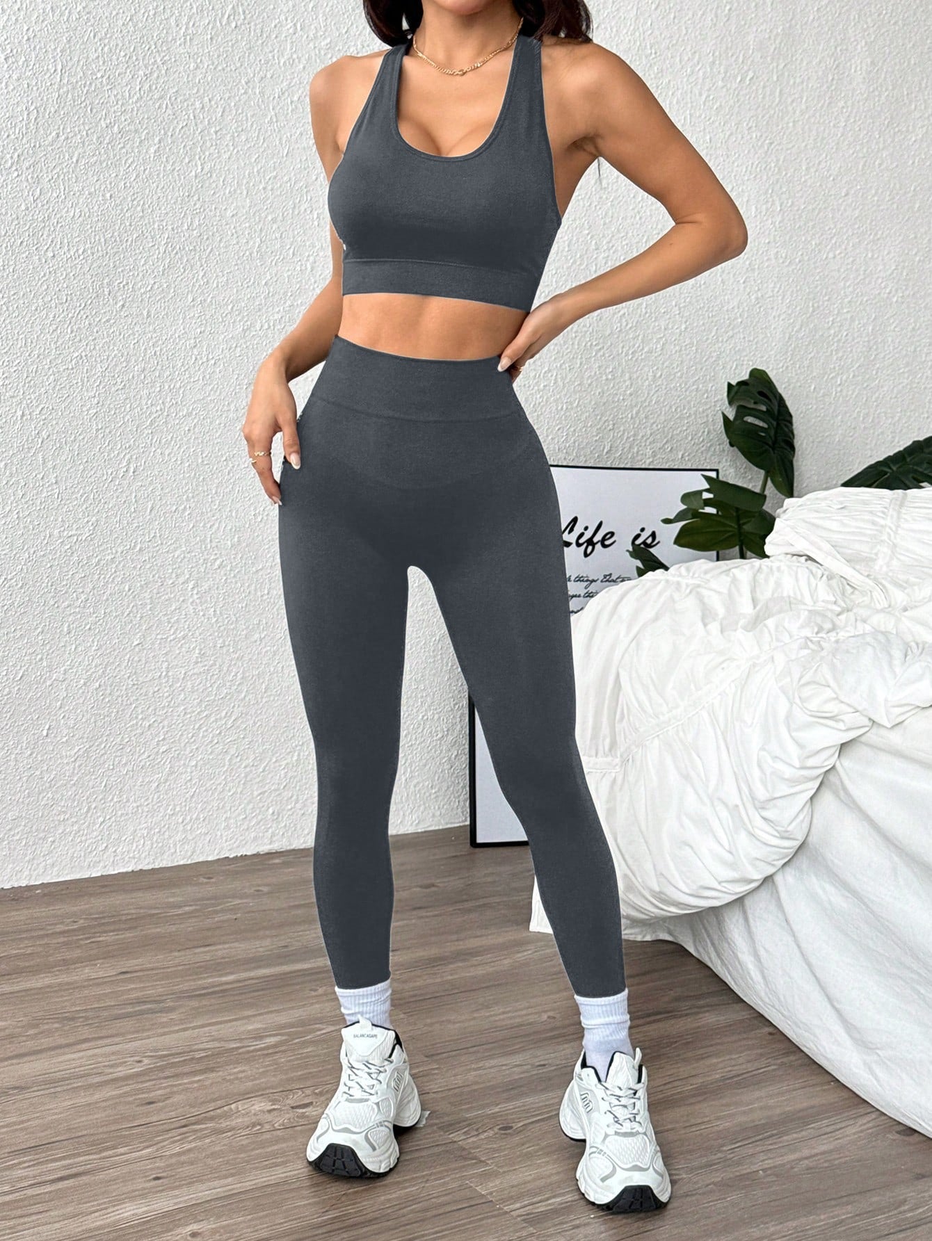 Exercise Yoga Clothes Bra Shark Pants Women Outer Wear Spring Summer Slimming Leggings High Waist Hip Lift Yoga Pants