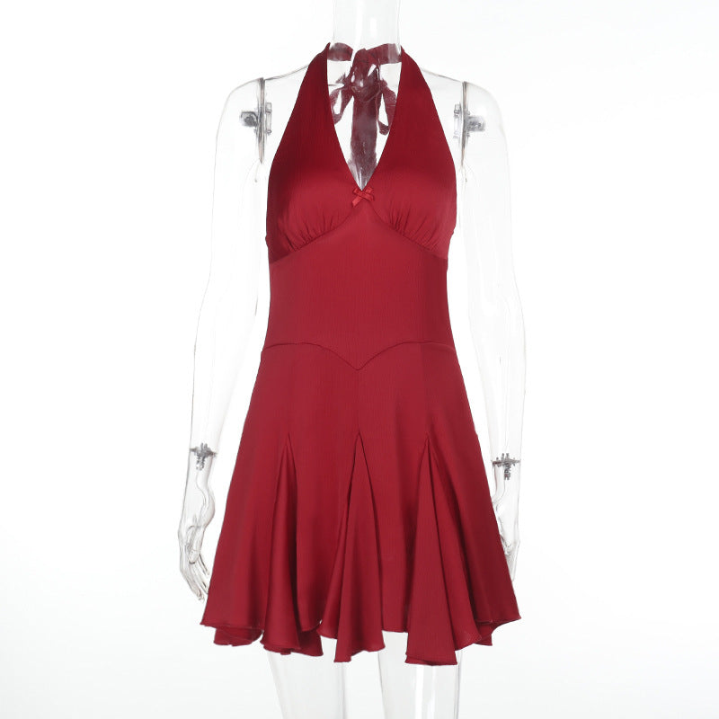 Women Sexy U Another Short Dress Party Halter Lace up Short Dress