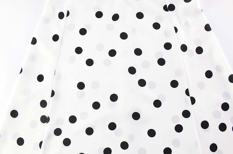 Elegant Expensive Tube Top Dress Loose Polka Dot Printed Short Dress with Scarf