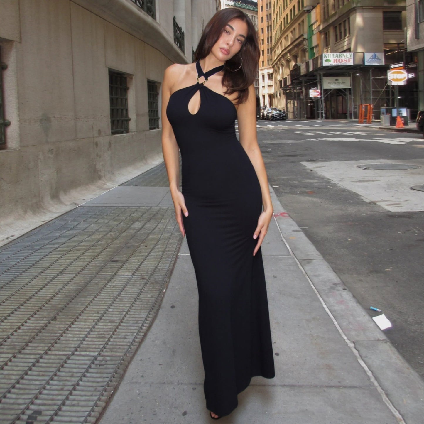Women Clothing Summer Sexy off Shoulder High Waist Slim Solid Color Sheath Dress