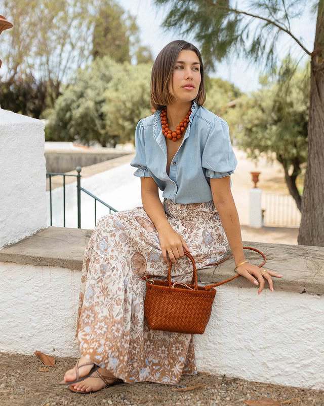 Summer Skirt Bohemian Print Holiday Big Hem Skirt Women
