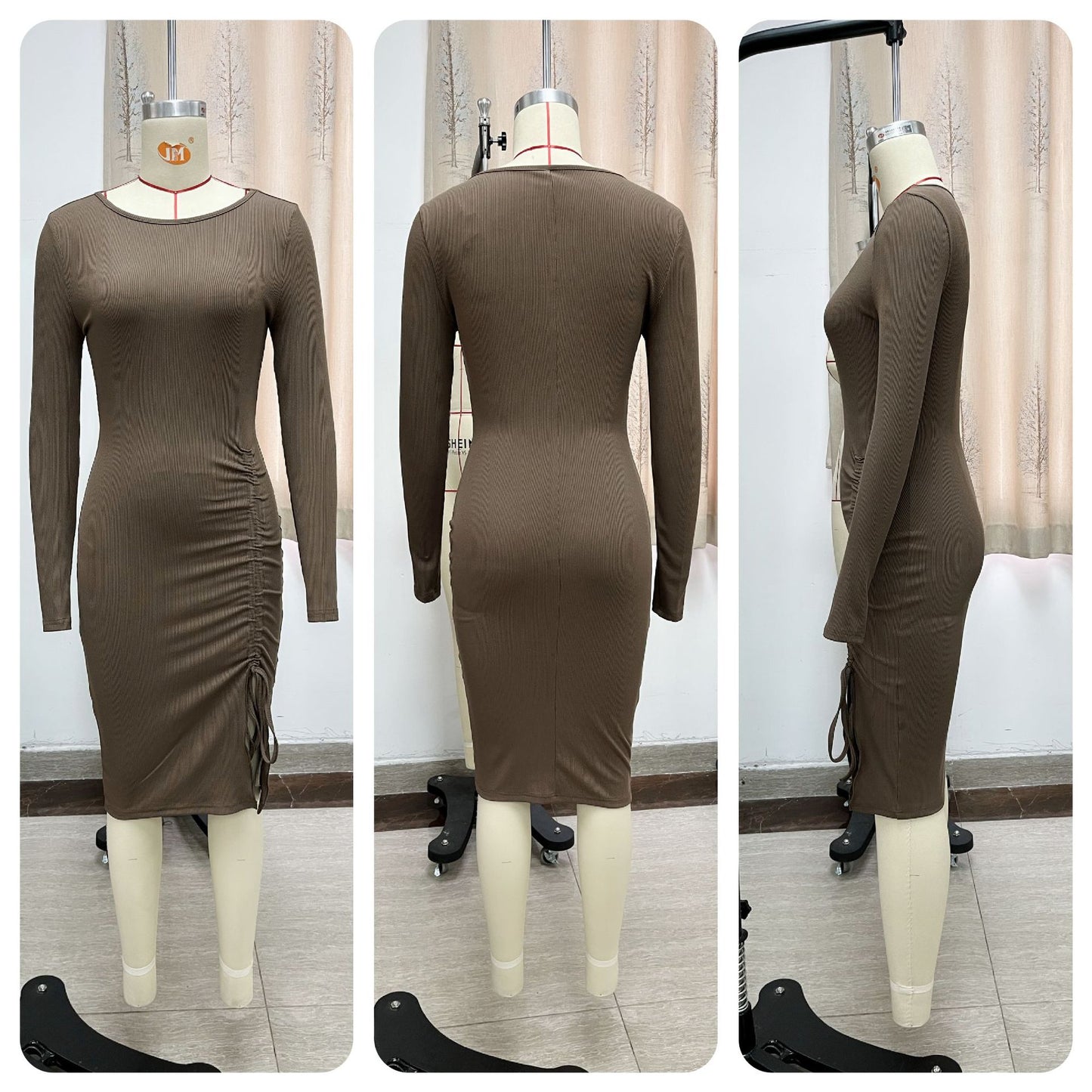 Women Clothing Arrival Split Autumn Winter Dress Knitted