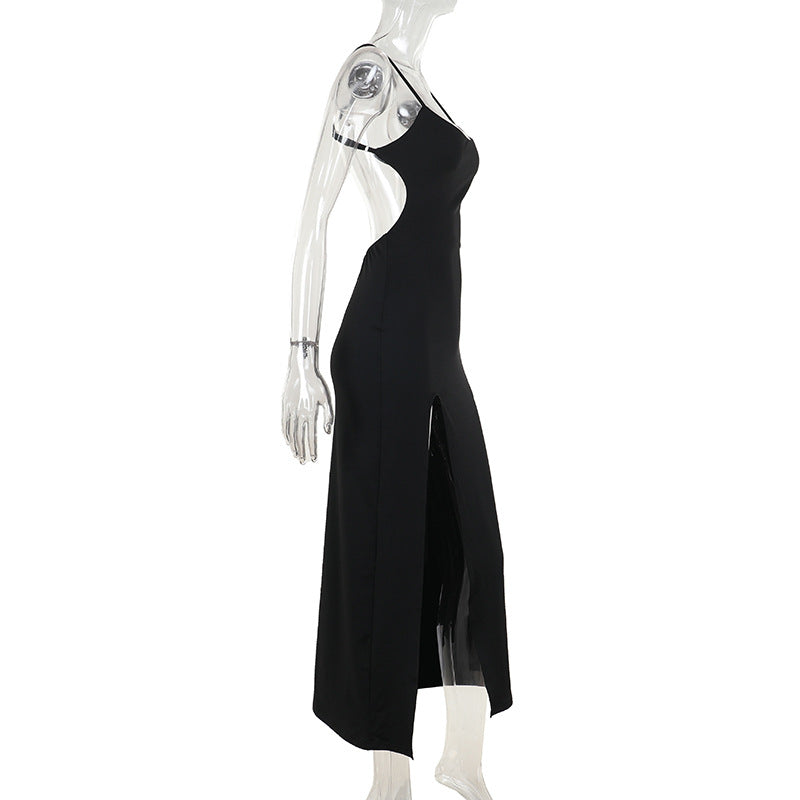 Summer Sexy Slit Elegant Slim Strap Basic Dress Women