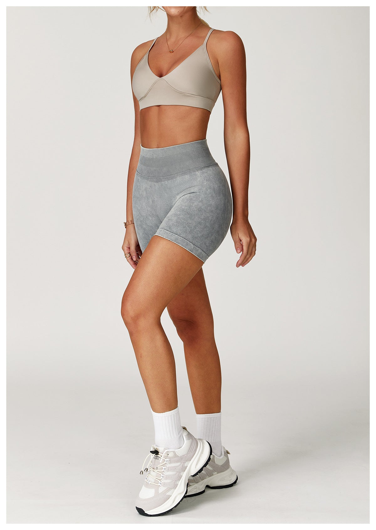 Seamless Stone Washed Yoga Shorts High Waist Hip Lift Shorts Skinny Running Sports Fitness Yoga Pants Women
