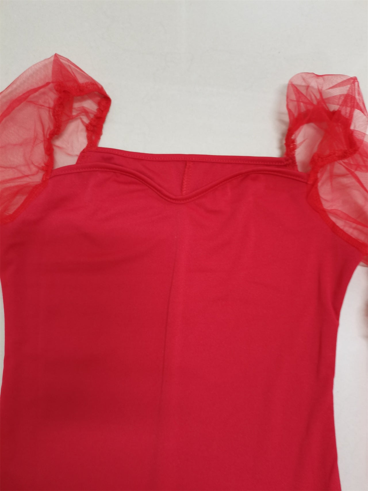 Sexy Solid Color Stitching Mesh Short Dress Women Clothing