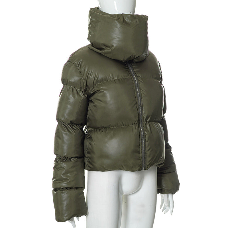 Women Wear Winter Thick Snap on Scarf Coat Warm Keeping Cotton Clothing Bread Coat