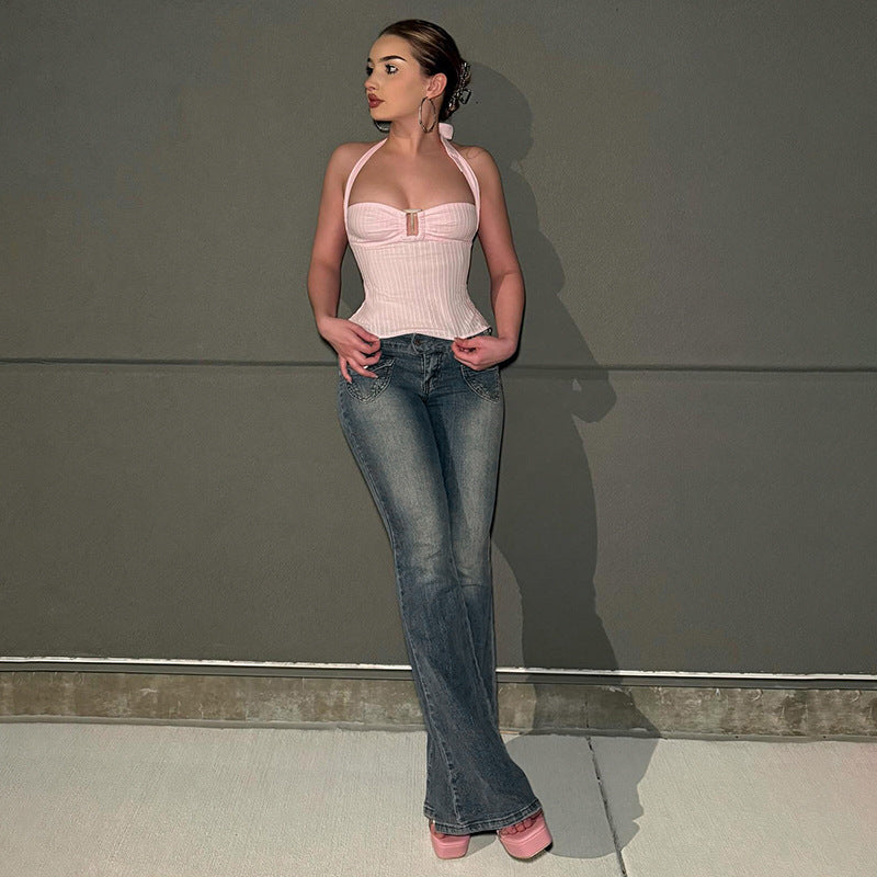Street Sexy Retro Stretch Bootcut Trousers Retro Slim Spring Summer Jeans Women Trousers Delivery