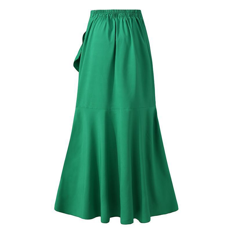 Belt Lace Sheath Fishtail Skirt High Waist Sexy Irregular Asymmetric Skirt