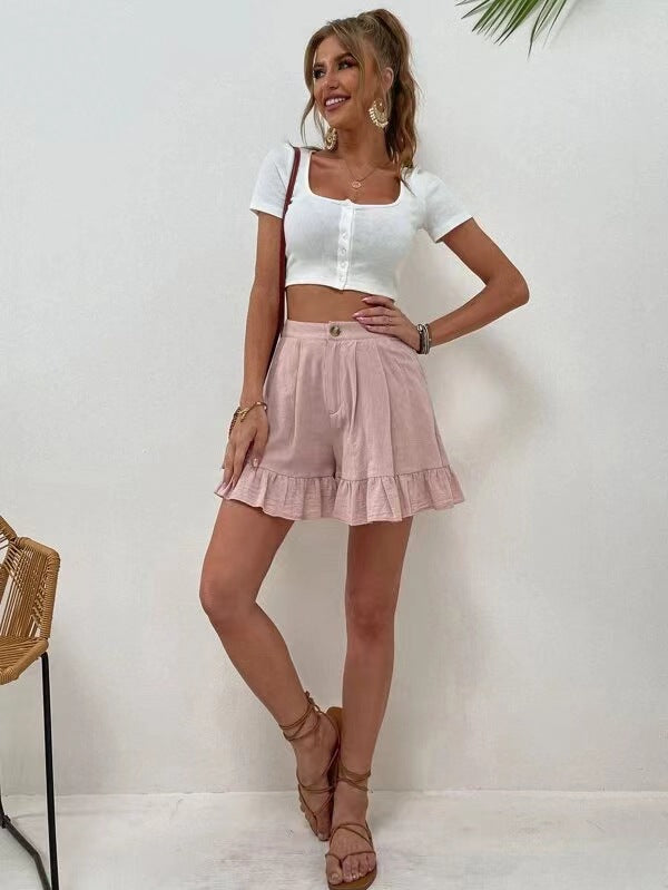 Shorts Casual Wide Leg Loose Shorts Summer New Women Clothing High Waist Shorts
