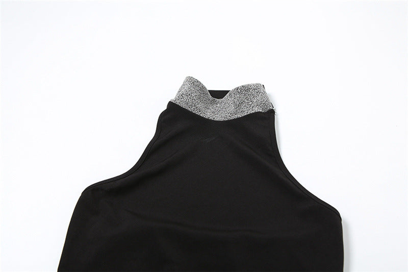 Winter Women Clothing Sexy Turtleneck Halter Backless High Waist Figure Flattering Sheath Dress