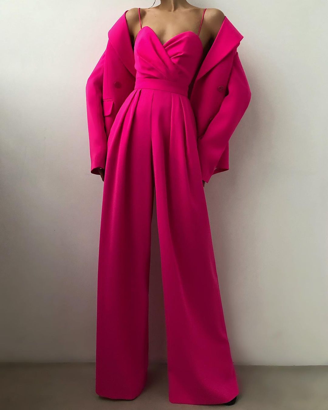 Sling Waist Straight Mop Floor Minimalist Jumpsuit Spring Summer