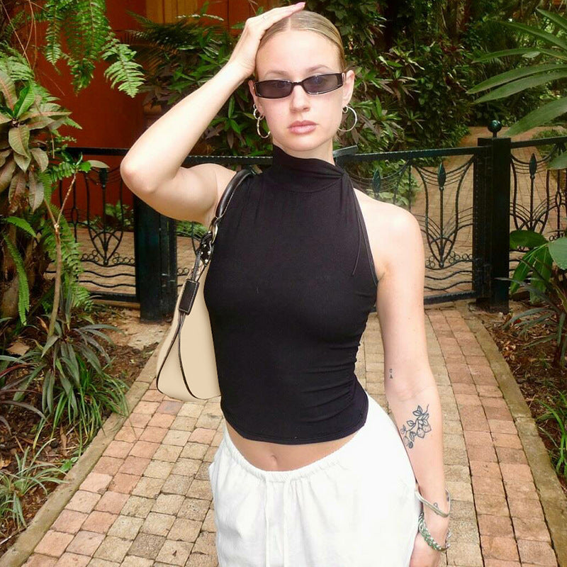 Slim Vest Women Summer Button Sleeveless Top Women Niche