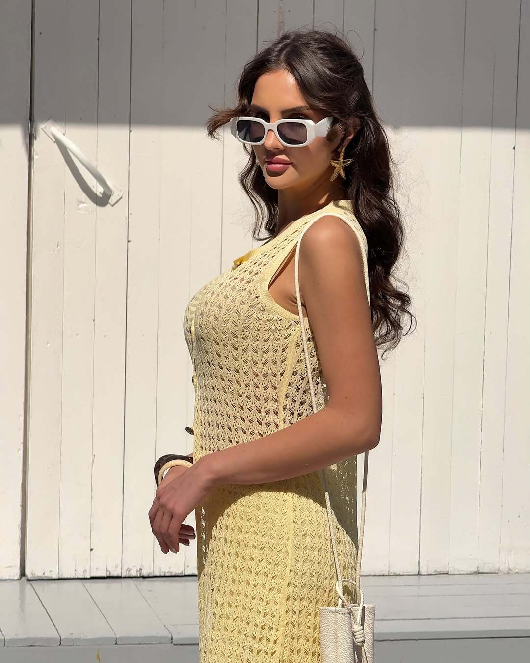 Blouse Hollow Out Cutout out Vest Cardigan Beach Outerwar Knitted Dress Sexy See through Trousers Two Piece Sets