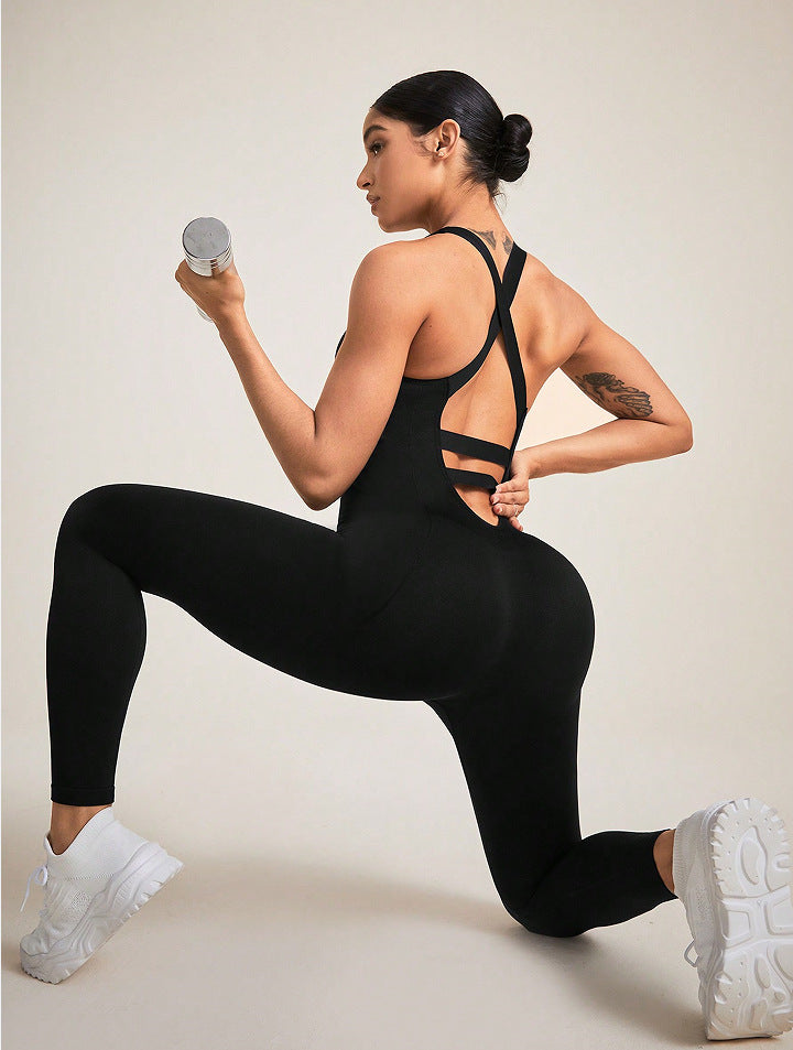 Quick Drying Seamless Yoga Corset One Piece Sexy Sleeveless One Piece Sports Fitness Yoga Clothes Women