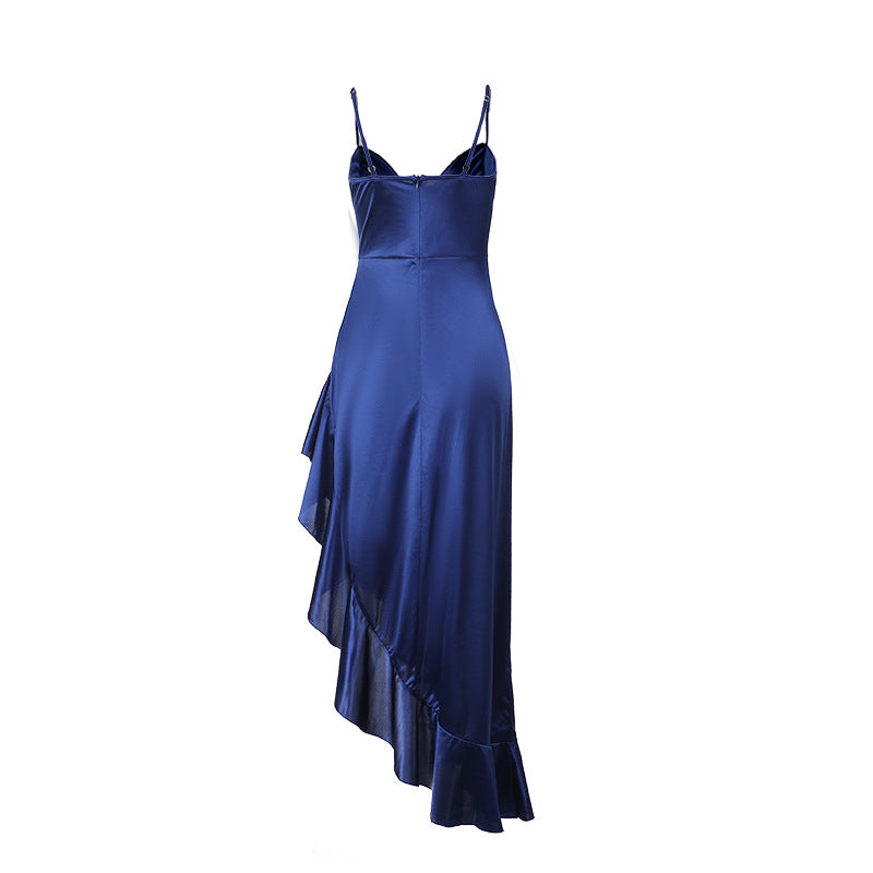 Women Summer Sexy Backless Slit Sling Dress