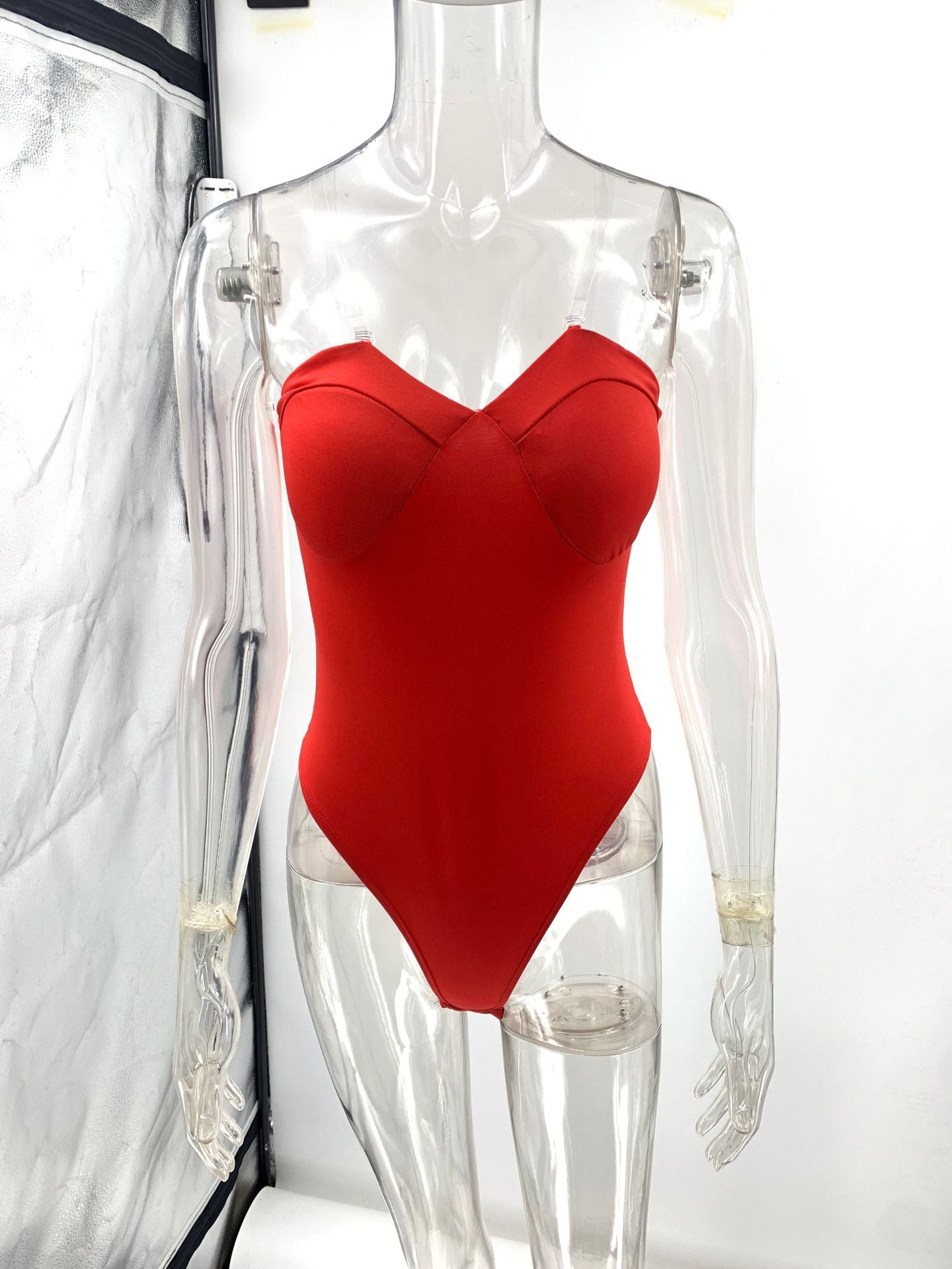 Sexy Wrapped Chest Solid Color Bodybuilding Jumpsuits Briefs