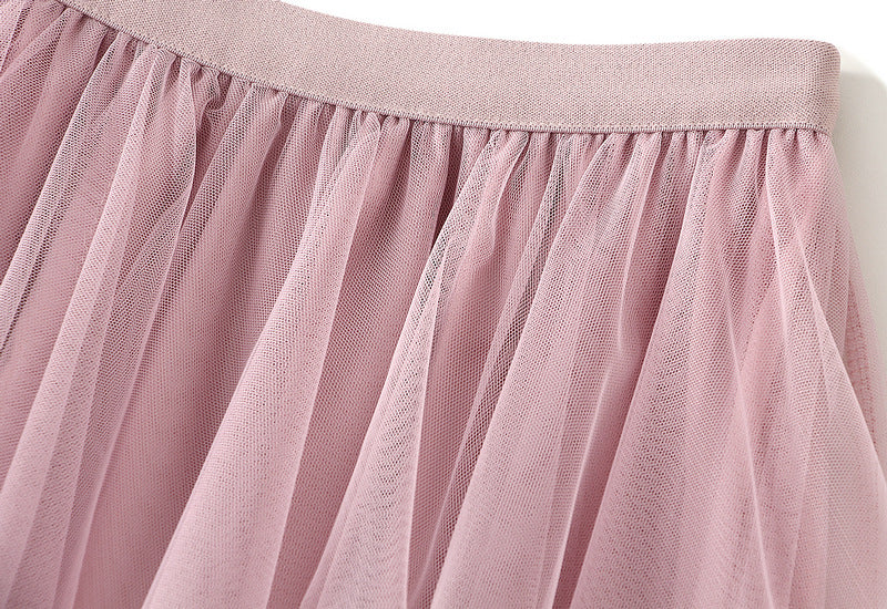 Skirt Summer Irregular Asymmetric Tulle Skirt Slimming High Waist Bubble Tiered Dress