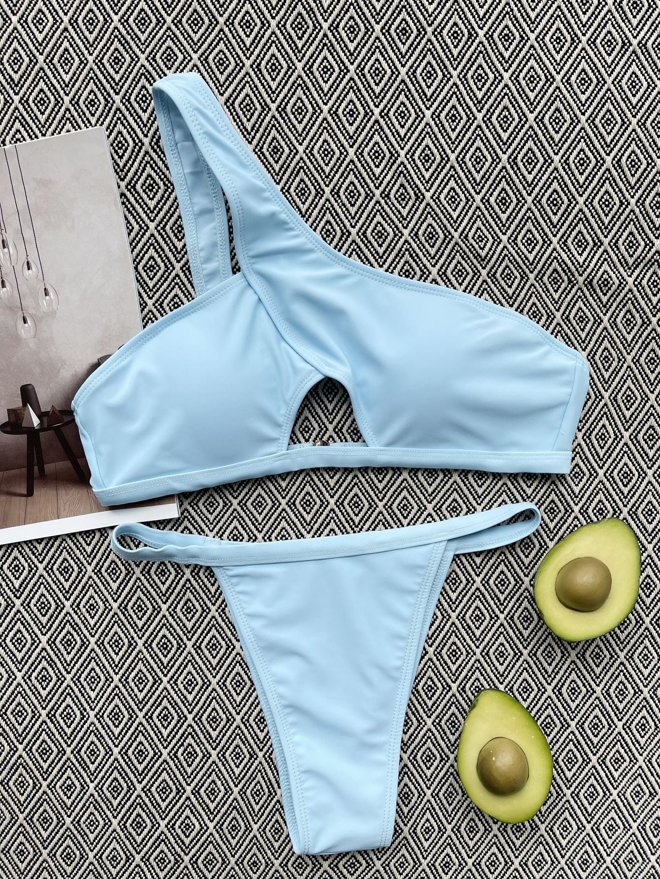 Hollow Out Cutout Bikini Sexy Solid Color Swimsuit Swimsuit