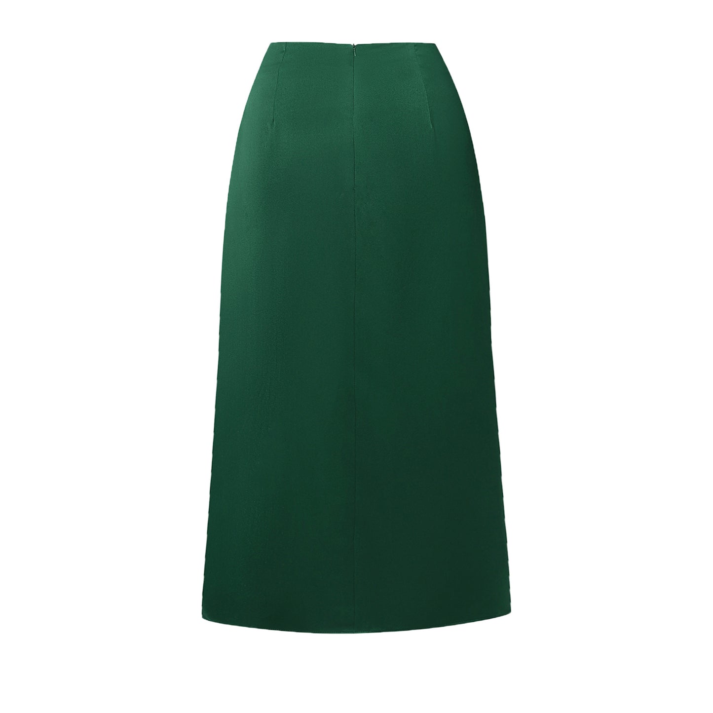 Women Clothing High Waist Satin Heap Pleated Split Dress Solid Skirt Zipper Fishtail Hip Skirt