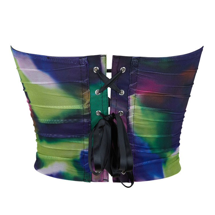 Colorful Breathable Mesh Elastic Tube Top Chest Support Sexy Top