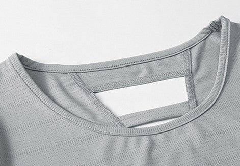 Spring Summer Loose Yoga Clothes Short Sleeve Women Nylon Ice Breathable Running Top Sports Casual Fitness T-shirt