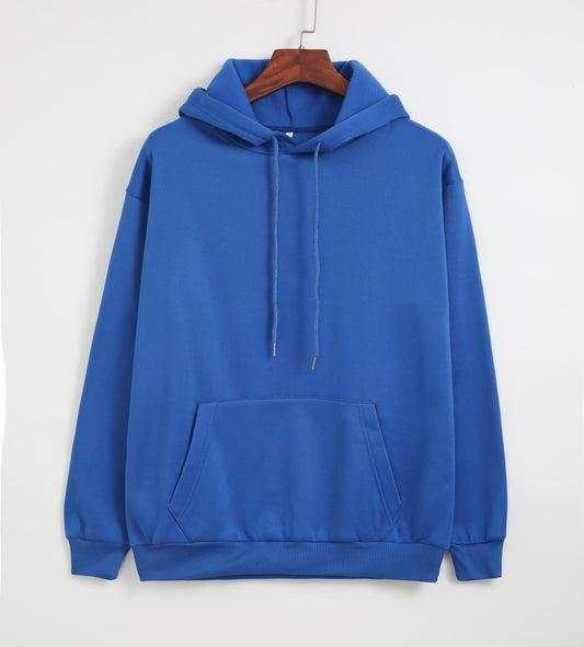 Spring Autumn Thickened Fleece Lined Solid Color Women Hooded Sports Thin Section Loose Trendy Women Hoodie