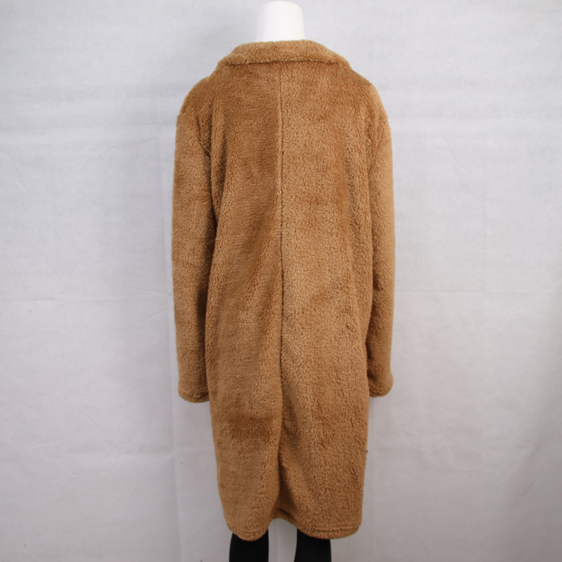 Autumn Winter Long Sleeve Collared Women Plush Top Large Coat Plus size