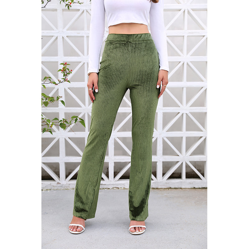 Women Spring And Summer New Solid Color Joker Corduroy Casual Pants