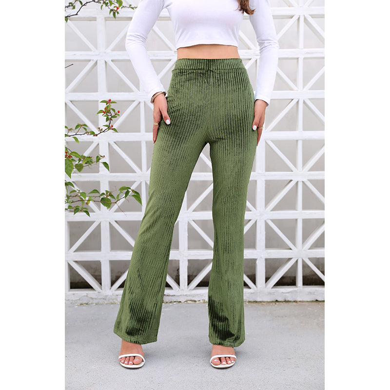 Women Spring And Summer New Solid Color Joker Corduroy Casual Pants