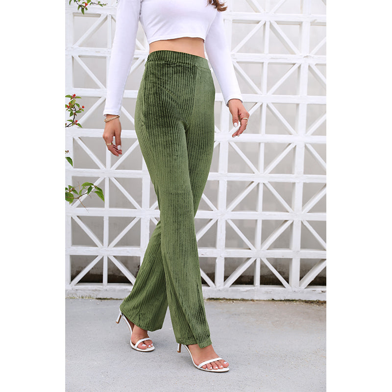 Women Spring And Summer New Solid Color Joker Corduroy Casual Pants