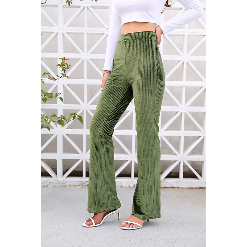 Women Spring And Summer New Solid Color Joker Corduroy Casual Pants