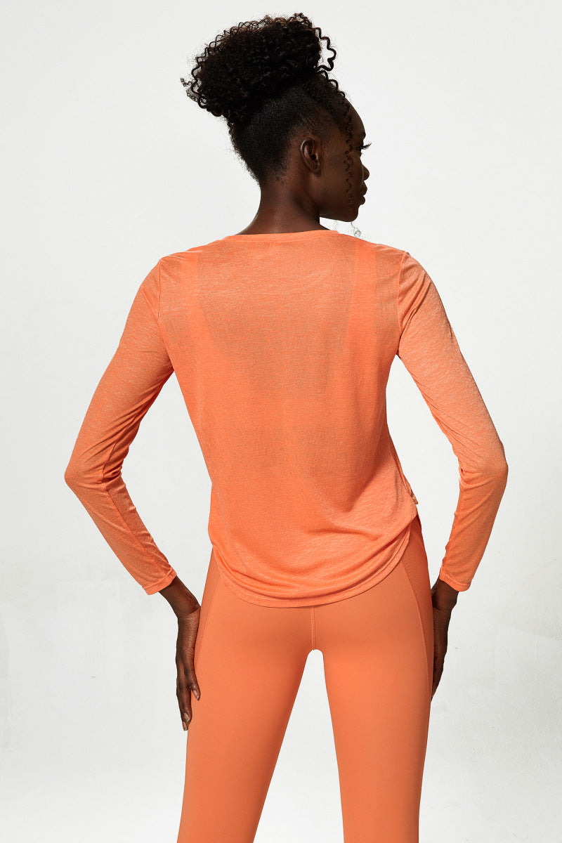 Yoga Clothing Top Loose Long Sleeved Sports Top Women Quick Drying Fitness T shirt Sports Blouse