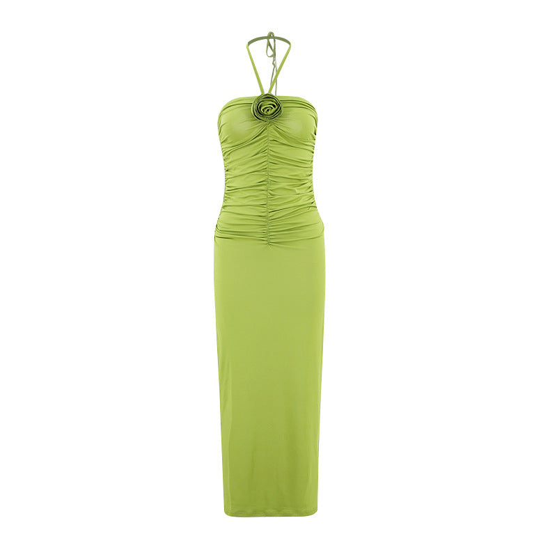 Spring Summer Women Sexy Strap Backless Maxi Dress