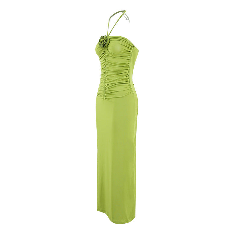 Spring Summer Women Sexy Strap Backless Maxi Dress