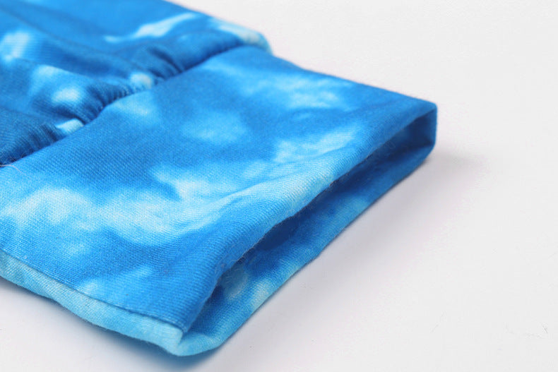 New Tie Dyed Printed Hoodie Women Long Sleeve Top