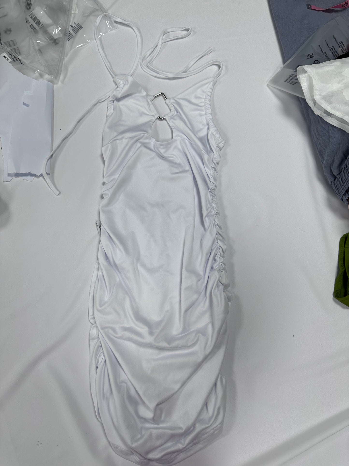 Summer Dress Women Clothing Sexy Suspender Dress Lace Up Cutout Hip Dress