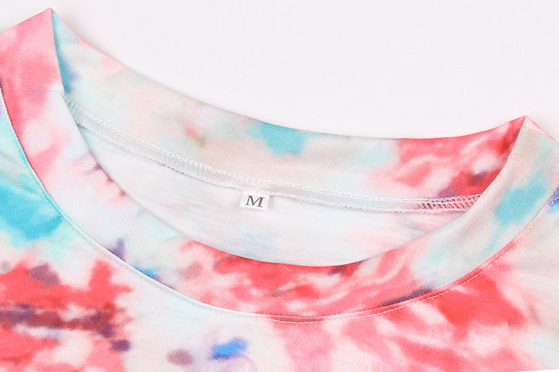 Spring And Summer Tie Dye Women Printed Long Sleeve Casual Suit